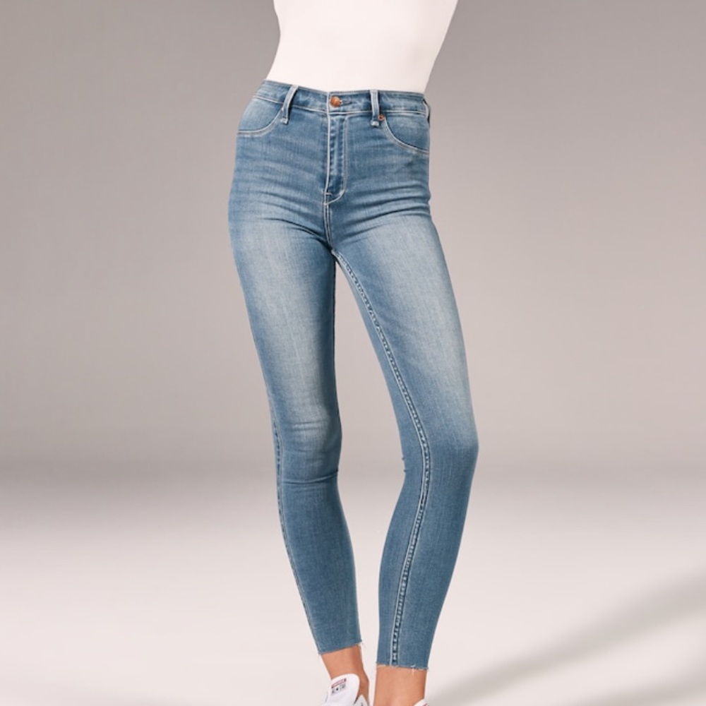 High Rise Jean Leggings Medium Light Wash